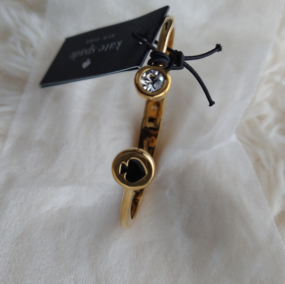 🥂Kate Spade New York Spot The Blk Spade Golden Bangle Bracelet NWT Authentic🥂 - Picture 11 of 13